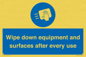 Wipe down equipment and surfaces after every use